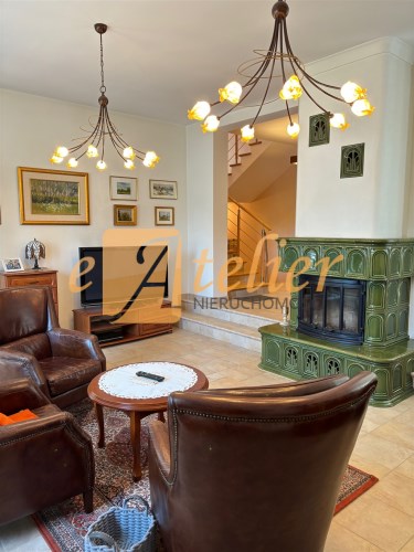 Salon z kominkiem
